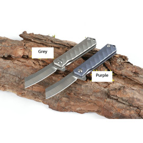 Razor Blade Titanium Handle Pocket Camping Survival Edc Tactical Folding Knife EDC Tool UD405413